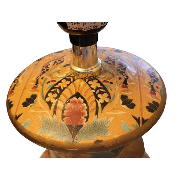 Vintage Antique Chinese Porcelain Mandarin Vase Table Lamp Hand Painted 17.5" - Picture 11 of 16